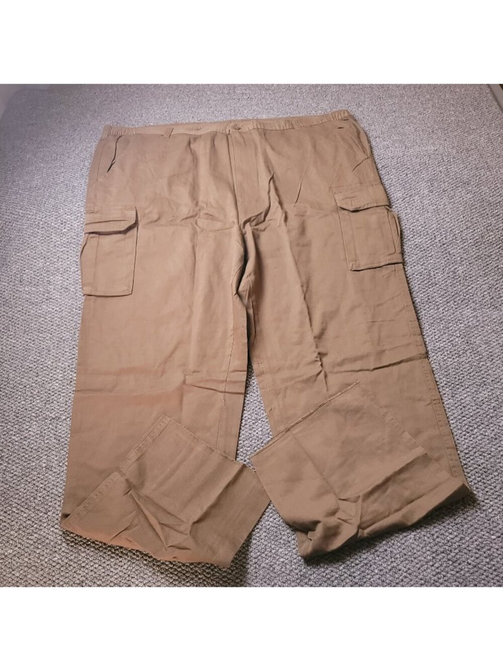 Boulder Creek Cargo Pants Mens 54 x38L Big Tall Khaki Elastic LL Chino Brown y2K
